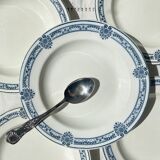 5 Deep plates in blue ironstone Salins, Arbois Ennege model