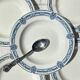 5 Deep plates in blue ironstone Salins, Arbois Ennege model