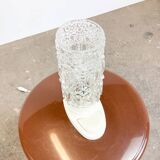 Table lamp by SAKU, glass bag on plastic base, 1970s