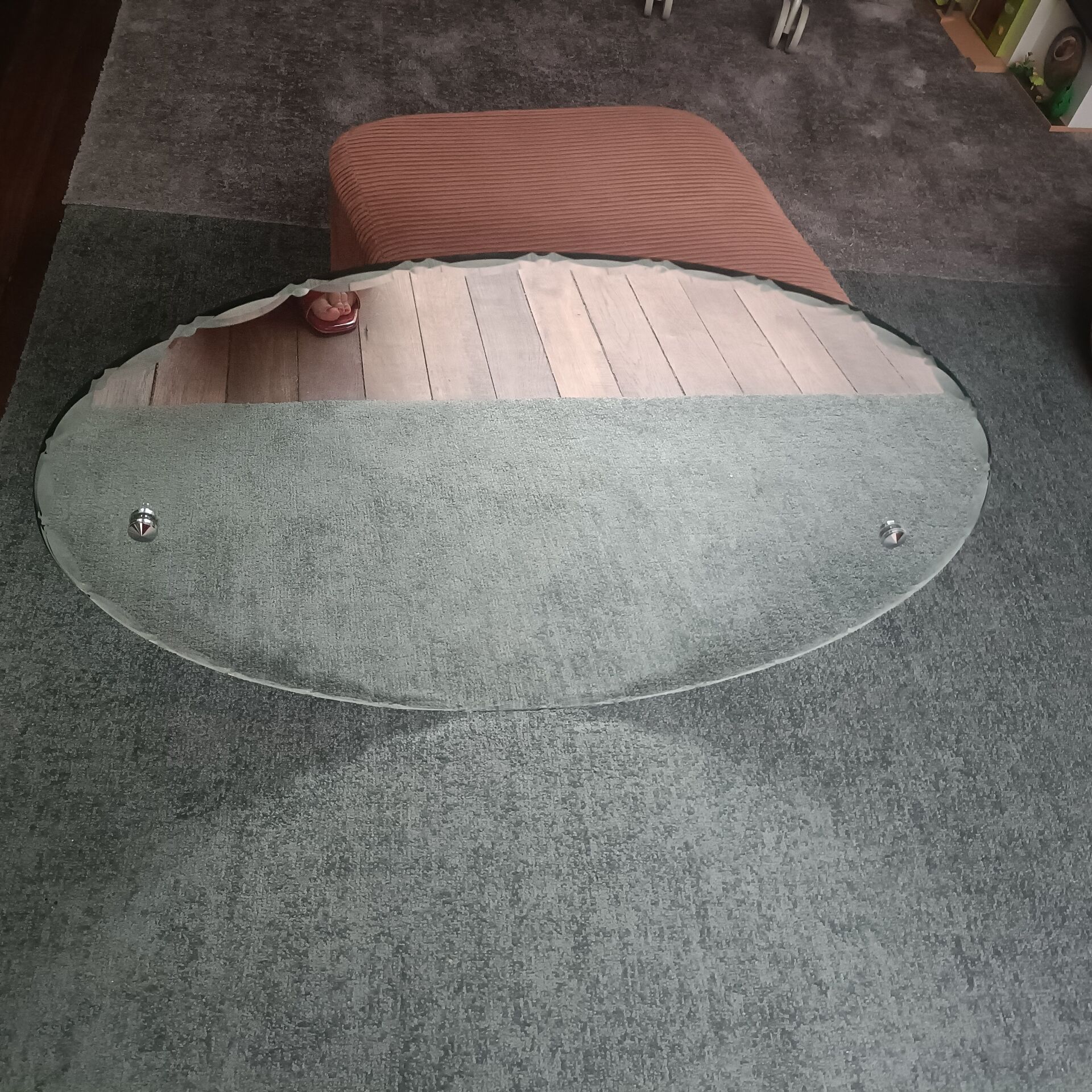 Miroir ovale biseauté Art Déco