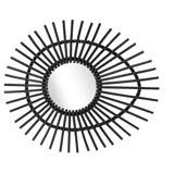 Free-form rattan mirror