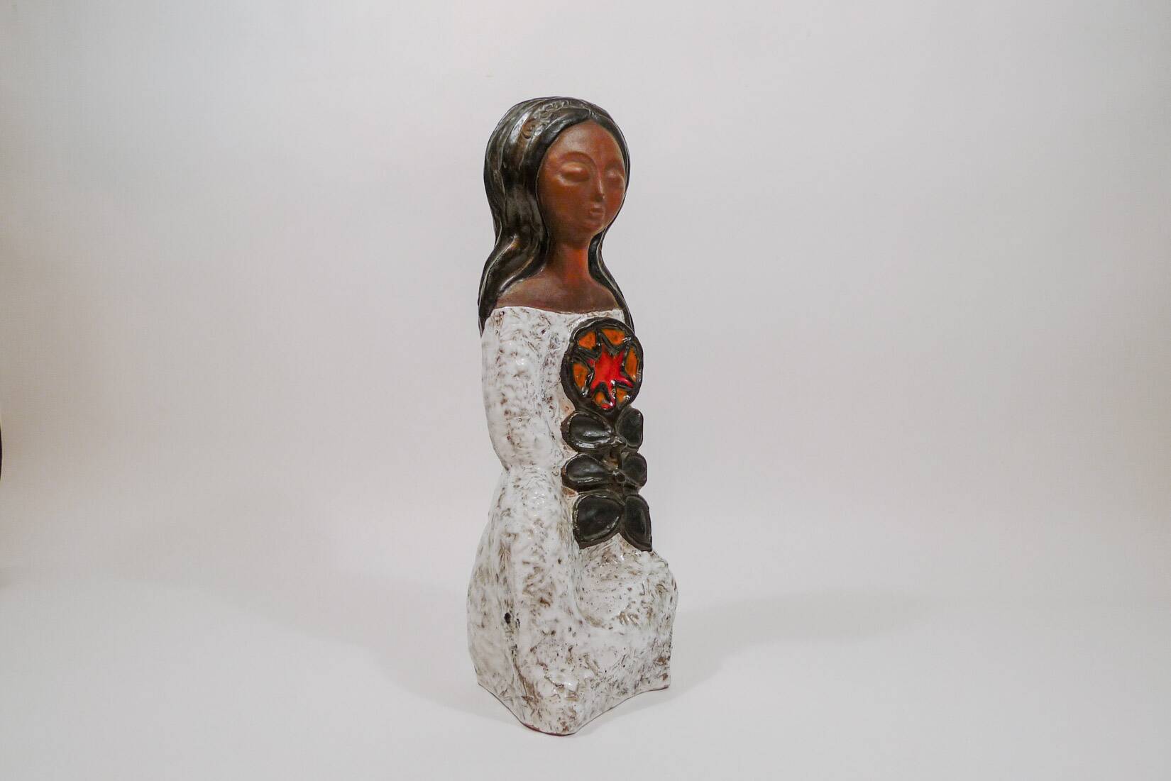 Handcrafted Ceramic Woman Sculpture by Rogier Vandeweghe for Perignem 1960s