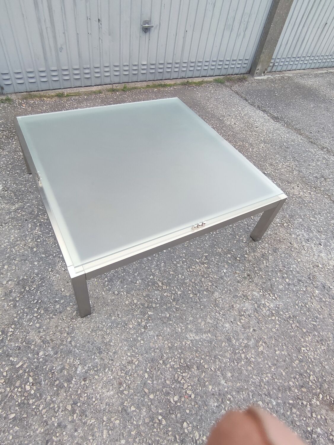 Table basse métal poli vintage 1950/1970