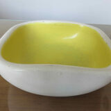 Empty pocket keramos in white and yellow ceramic 50s 60s