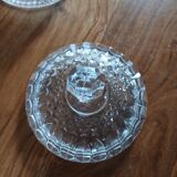 Antique glass and metal sugar bowl