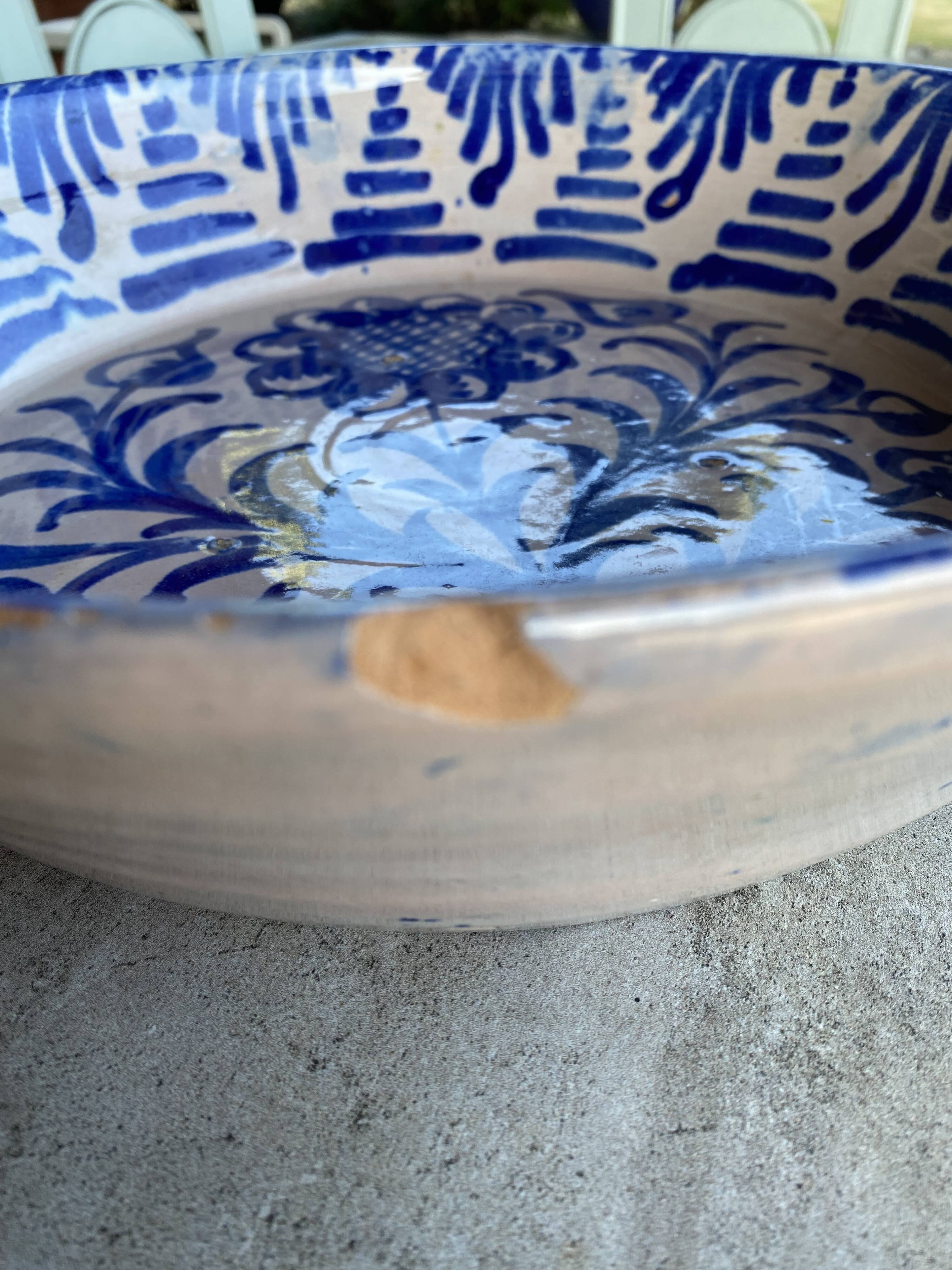 Large hollow ceramic dish from Spain
