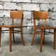 Pair of wooden chairs Thonet vintage bistro 1950