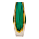 Faceted Sommerso vase from Murano in green