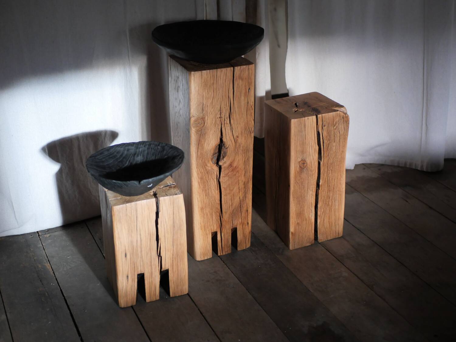 3 monoliths, ancient oak columns