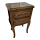 Antique Nightstand Louis XV Style Wood 2 Drawers Vintage #E294
