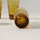 5 vintage amber glass shot glasses