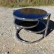 Vintage coffee table with 3 swivel trays - 80s