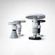 Hand crafted side tables of ceramic and marble in memphis style by casalto