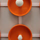 Orange spage age wall coat rack 1960s