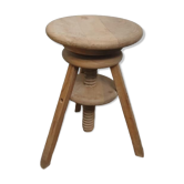 Tabouret vintage à vis tabouret en bois naturel