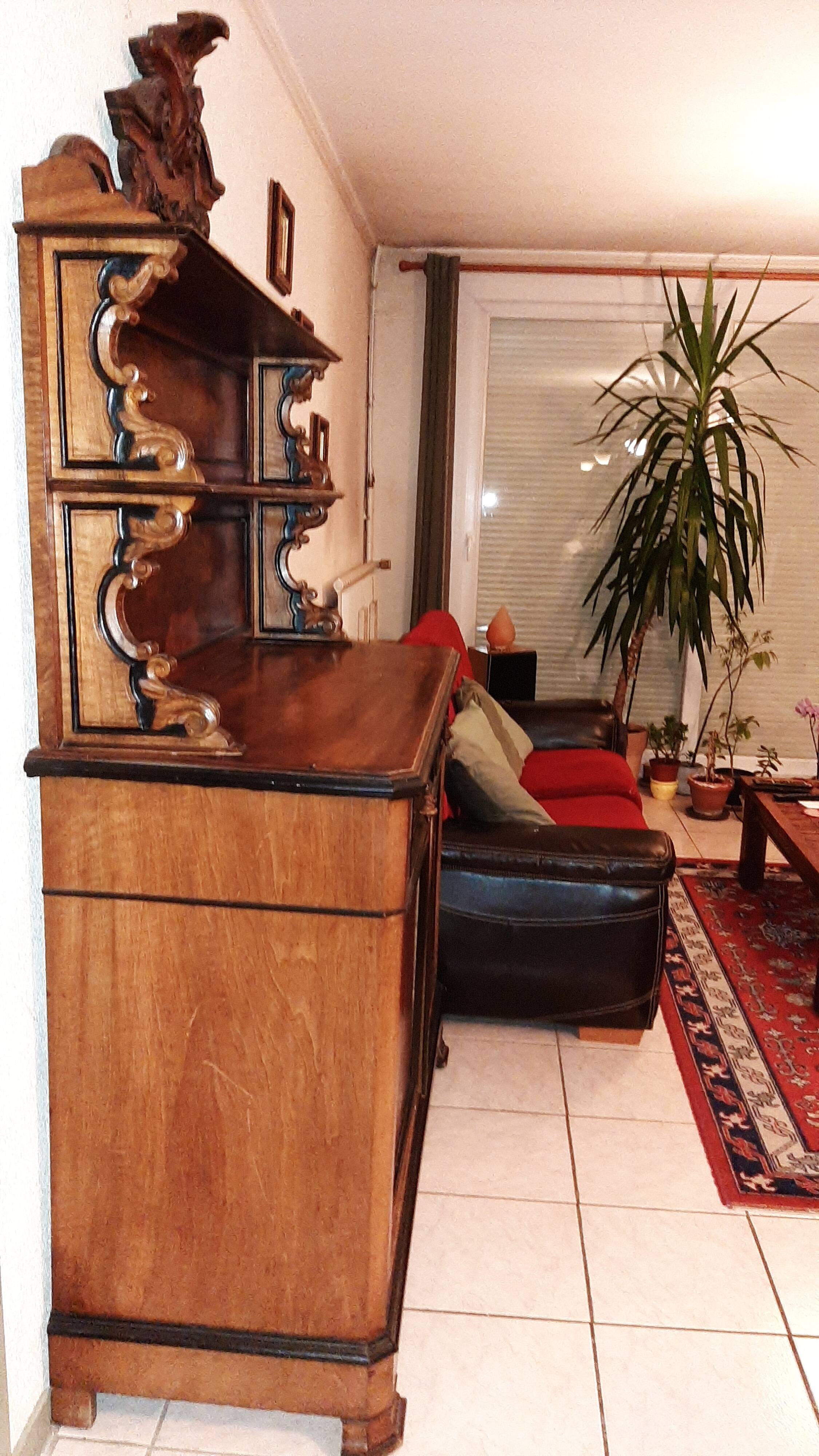 Sideboard in solid cherry wood marquetry
