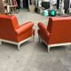 Pair of neoclassical bergère armchairs by Maison Jansen circa 1950.