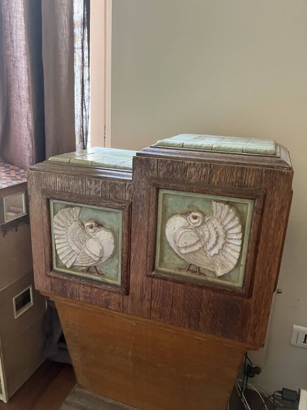 Sellette en bois et ceramique