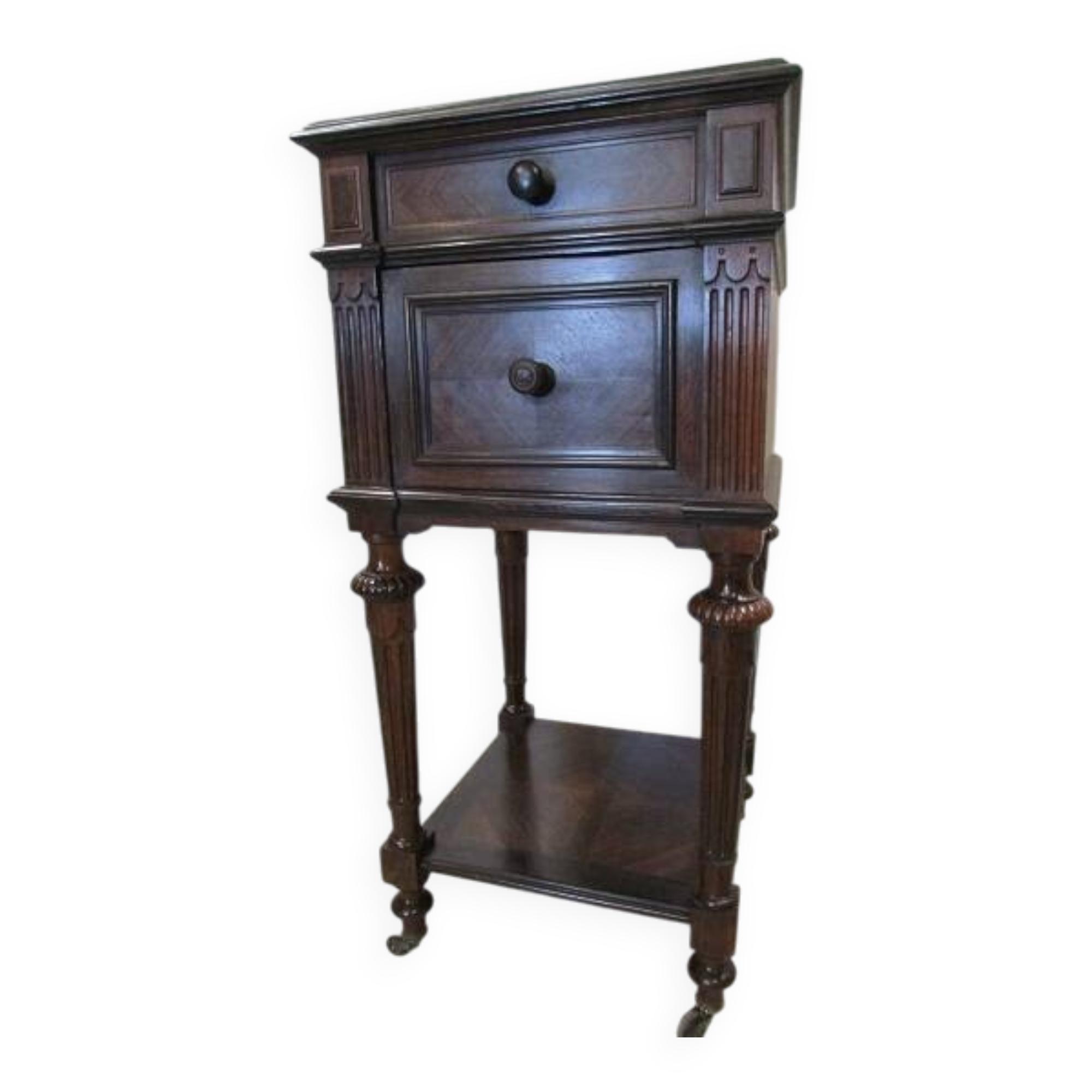 Rosewood bedside table in Louis XVI style