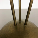 Modernist sculptural brutalist floor brass candleholder, Germany, 1950s