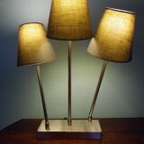 "Trio" table lamp, chromed metal, lampshades with tilting supports