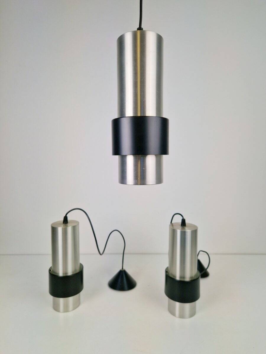 Suspensions Modèle B-1198 Argent par Nico Kooy pour Raak Amsterdam, 1970, Ensemble de 3