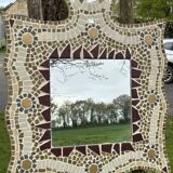 Handcrafted mirror, glass mosaic, natural stone......