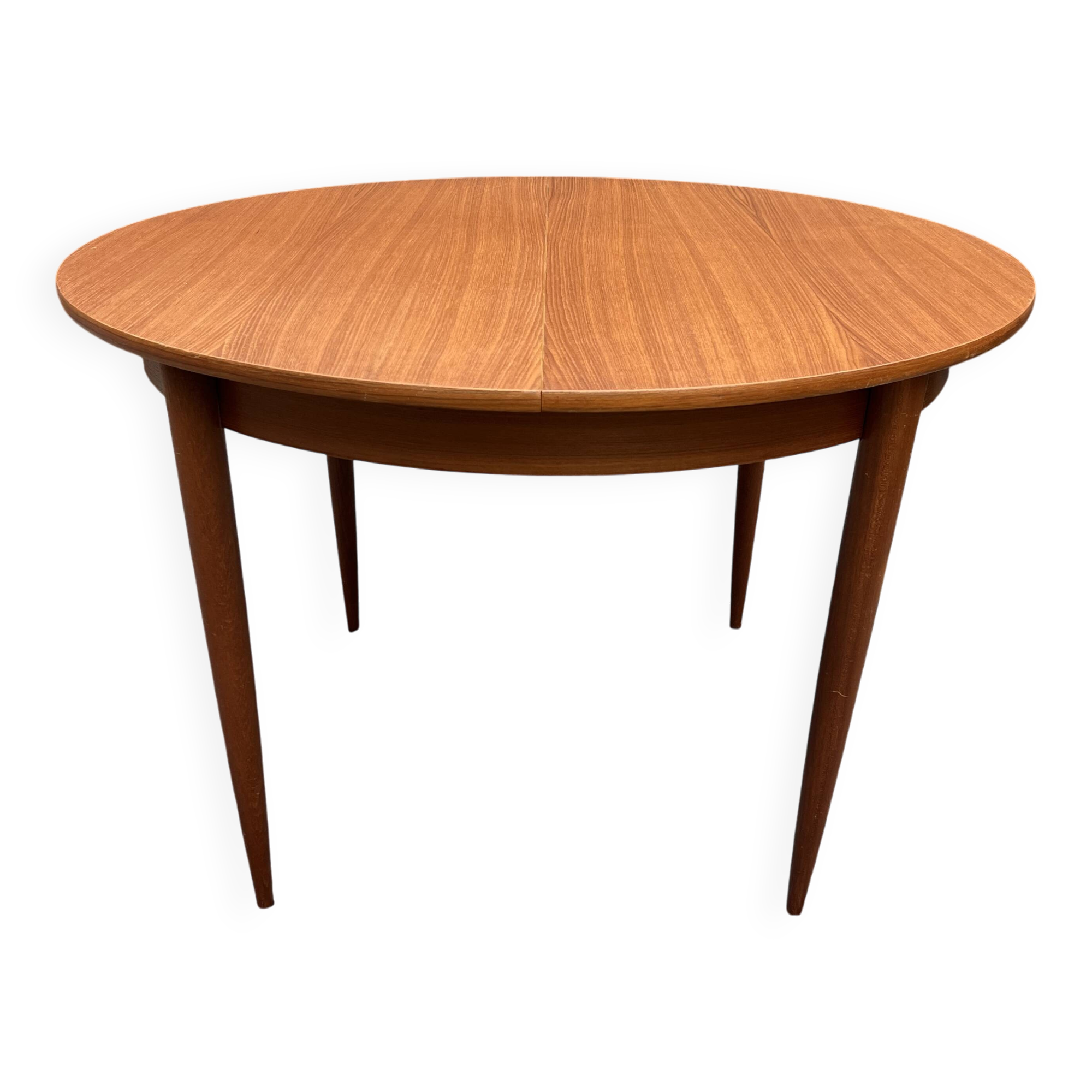 Table ronde en teck extensible design scandinave