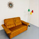 Vintage 70s thick cognac leather 2-seater sofa by De Sede.