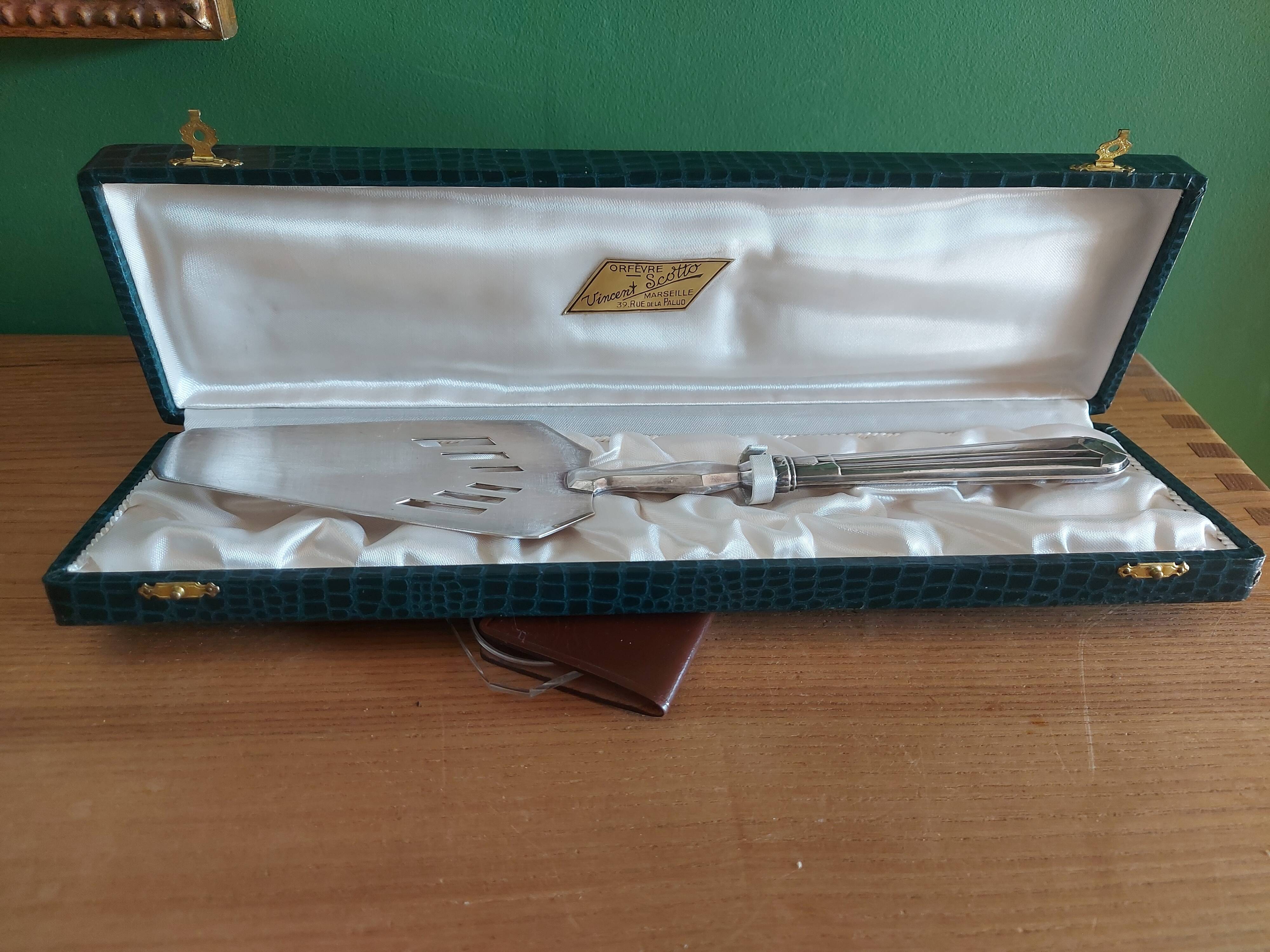 Filled silver shovel , art deco