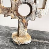 Brutalist stone candlestick