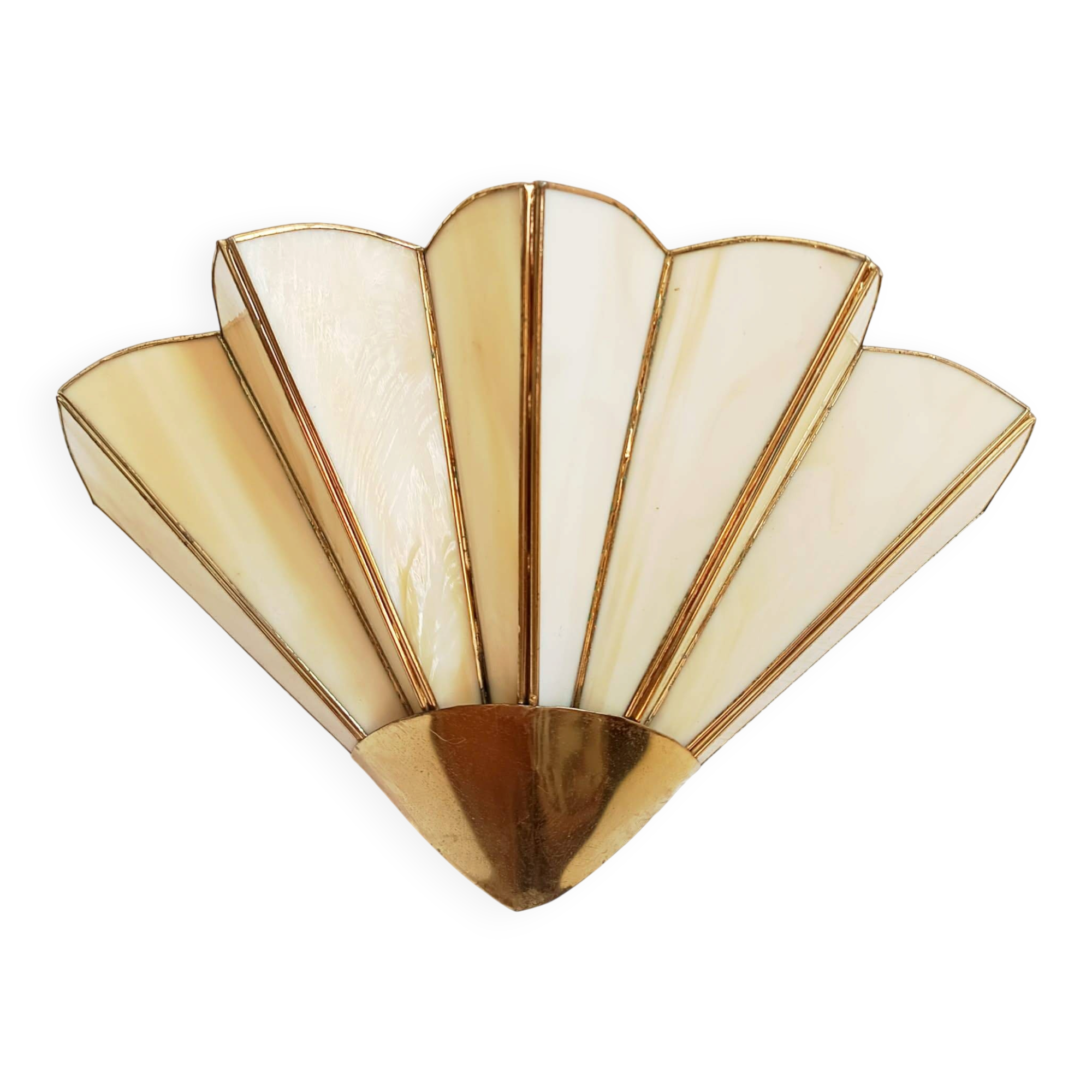 Art Deco fan-shaped wall light in glass paste
