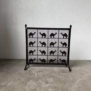 Wrought iron fireplace screen Les Marolles 1950