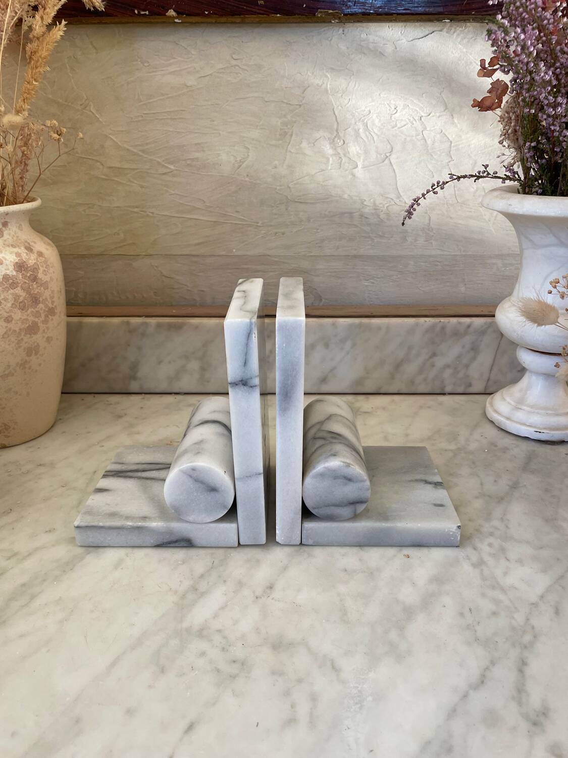 Pair of marble bookends