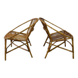 Pair of rattan armchairs