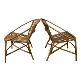 Pair of rattan armchairs