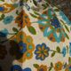 Suspension vintage tissu à fleurs bleues et oranges