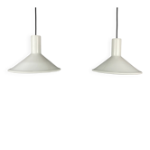Pair of Danish pendants model P & T by Michael Bang for Holmegaard 1972