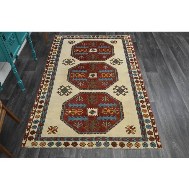 1970s Vintage Turkish Oushak Handmade Wool Cotton Beige Area Rug 158x326