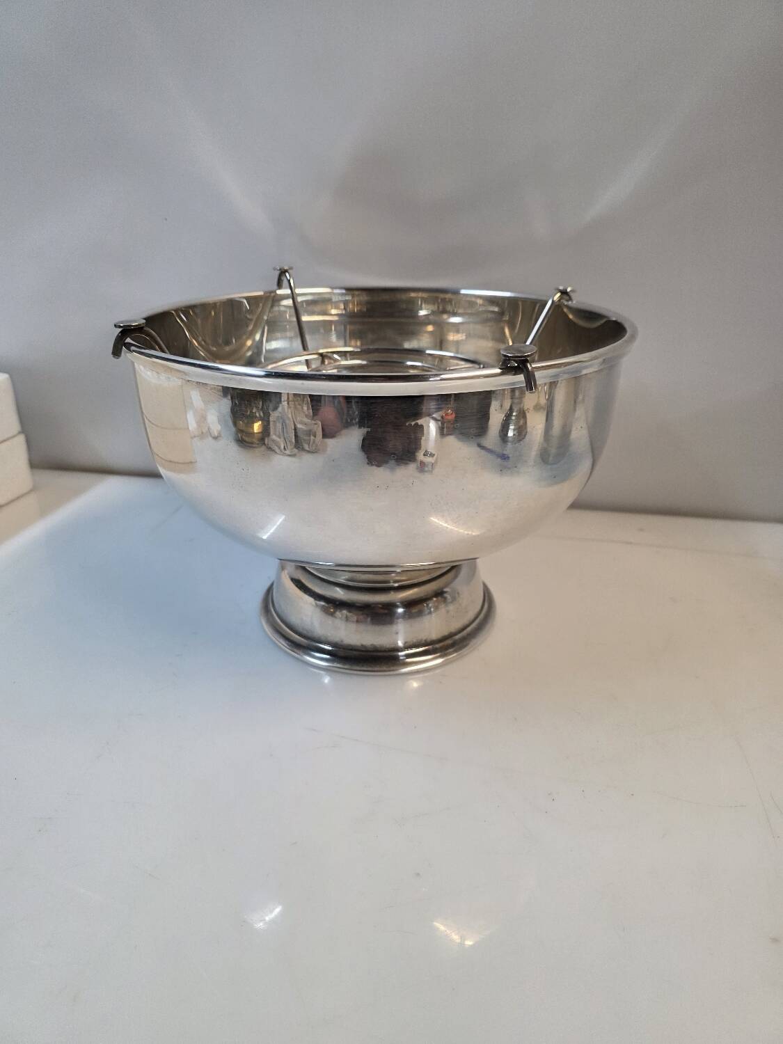Silver-plated metal champagne bucket