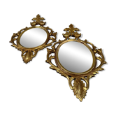 2x antique mirrors – wood and gold leaf