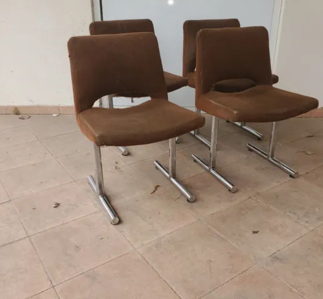 Set of 4 design chairs years 70 Georges Frydman vintage