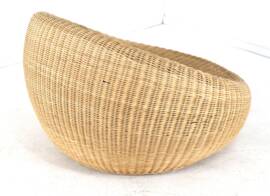 Set of 2 vintage Ikea wicker armchairs "donut"