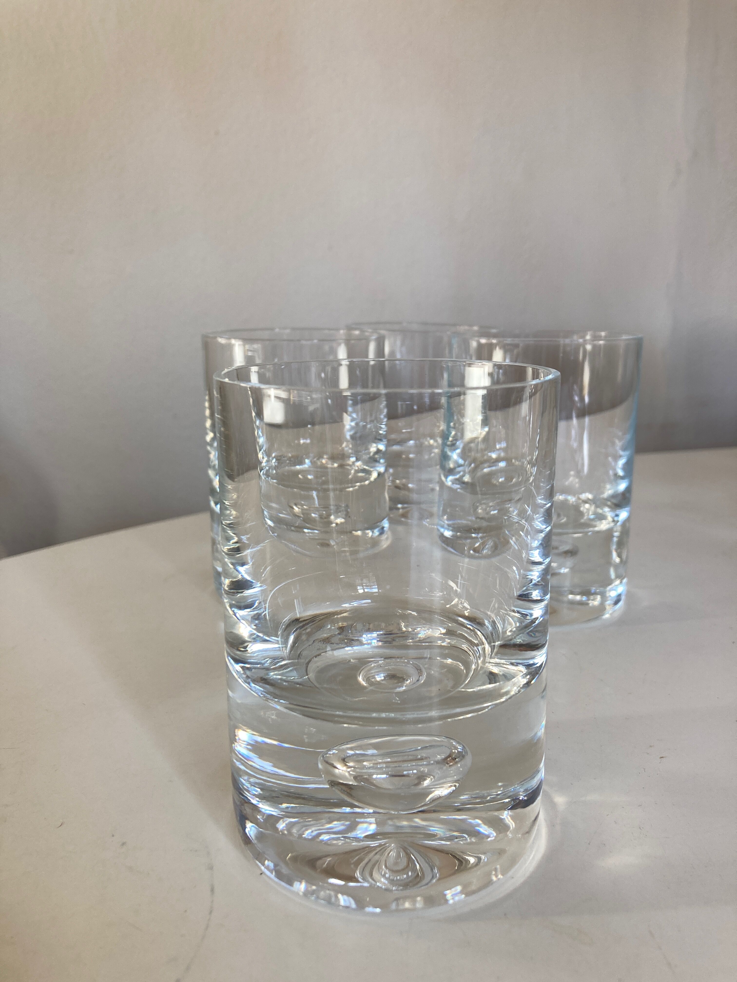 Set of 4 glasses bubble whiskey cups 1970