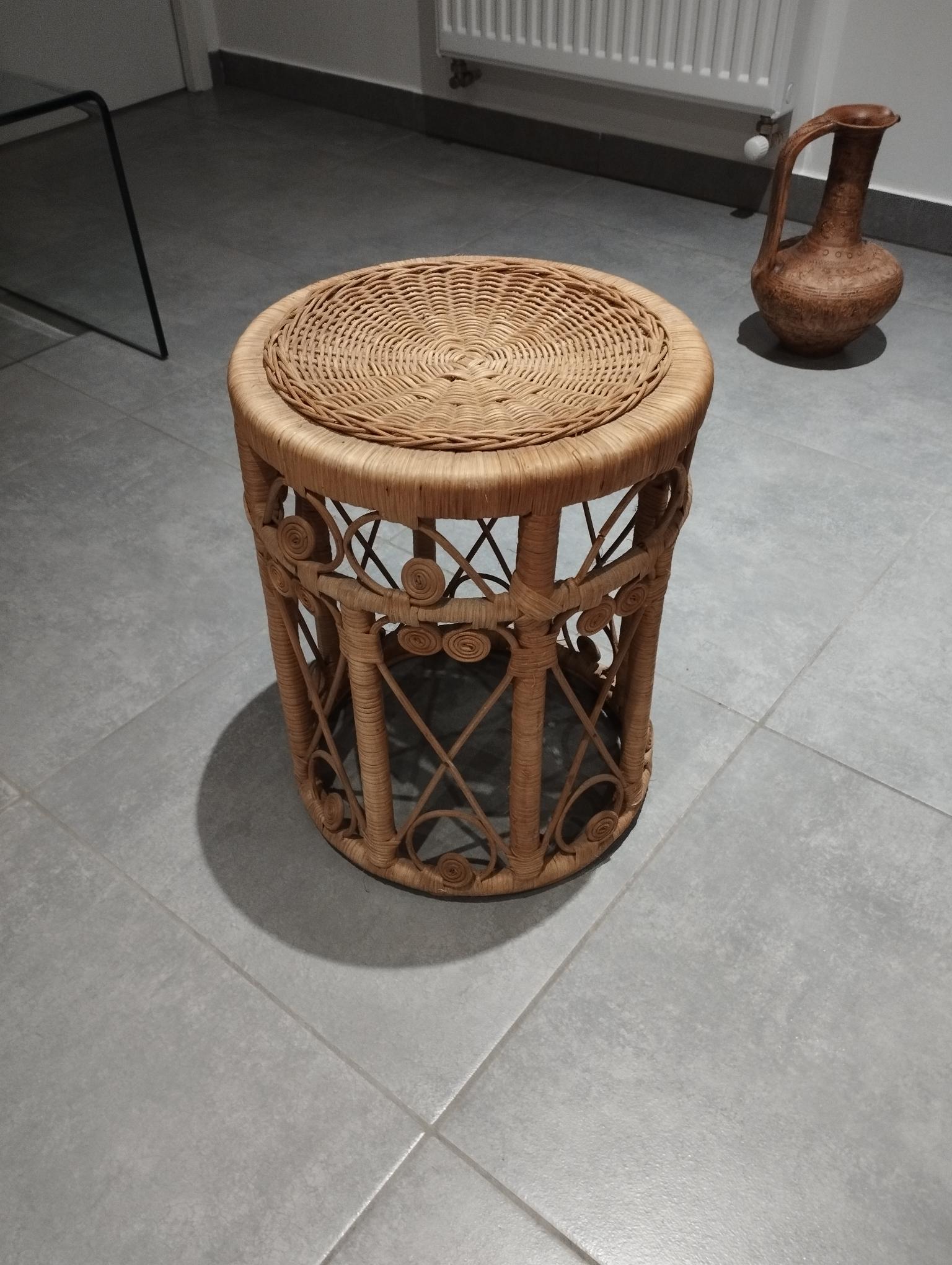 Peacok vintage bohemian chic rattan stool