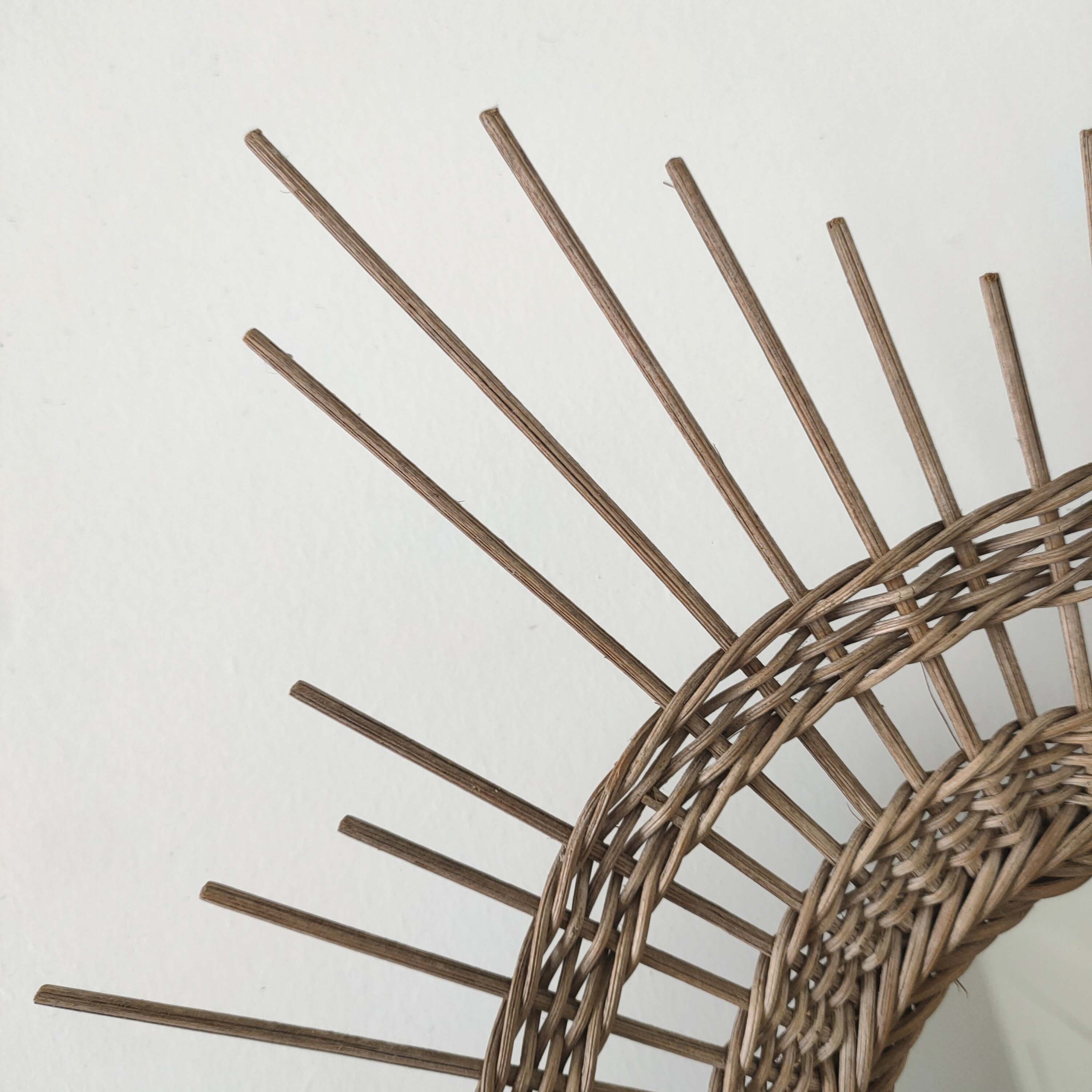 Rattan sun mirror 44cm