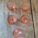 vintage pink deco liqueur glass