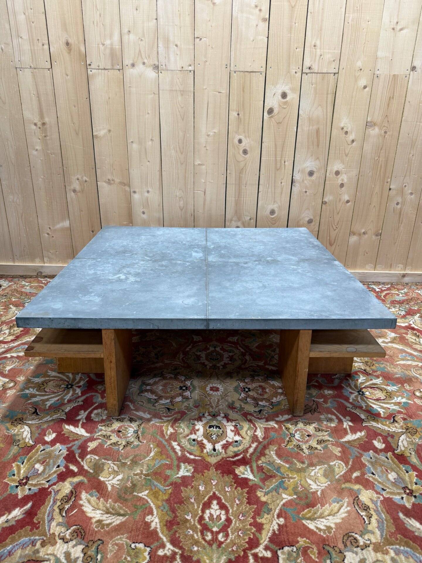 Table basse en frêne et zinc "The Conran Shop Paris"