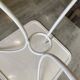 White square bistro table for bar café terrace garden metal 1950 white
