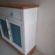 Small old sideboard painted blue and white